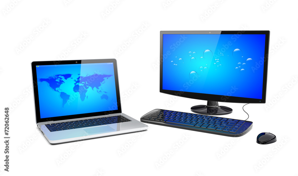 Desktop pc and laptop Desktop pc and laptop