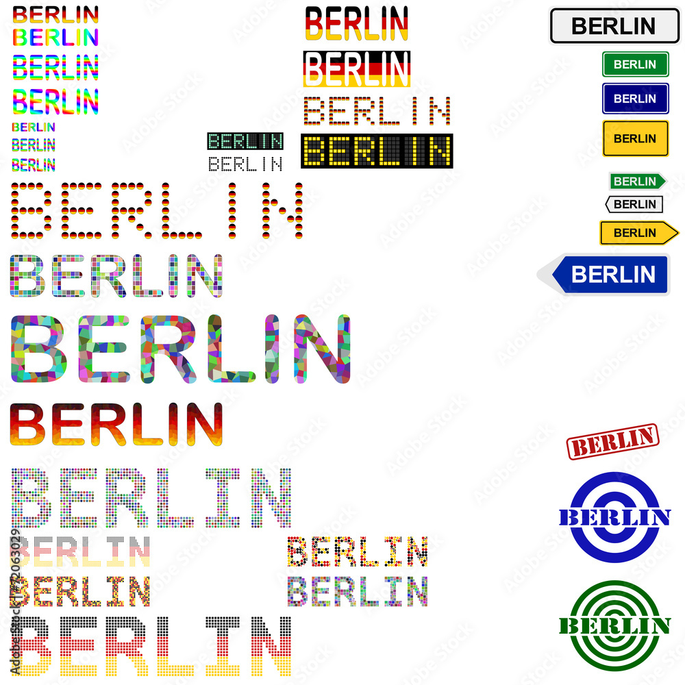 Berlin text design set Berlin text design set