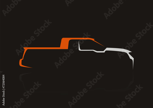 Truck symbol vector. Freight transportation.