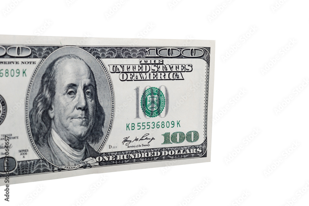 Dollar bank note money isolated closeup