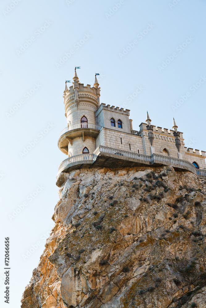 Swallow's Nest castle on top Aurora rock, Crimea