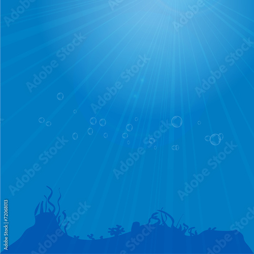 Vector silhouette of underwater.