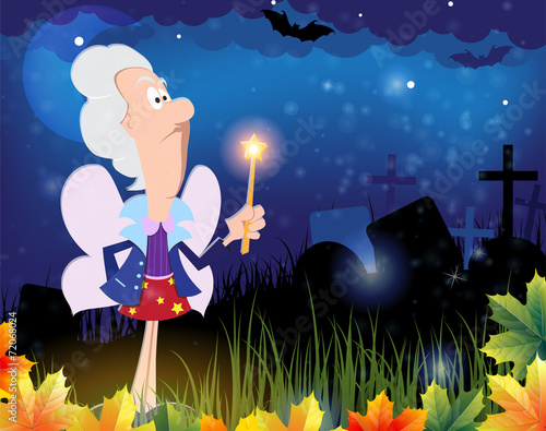 Fairy godmother in the cemetery