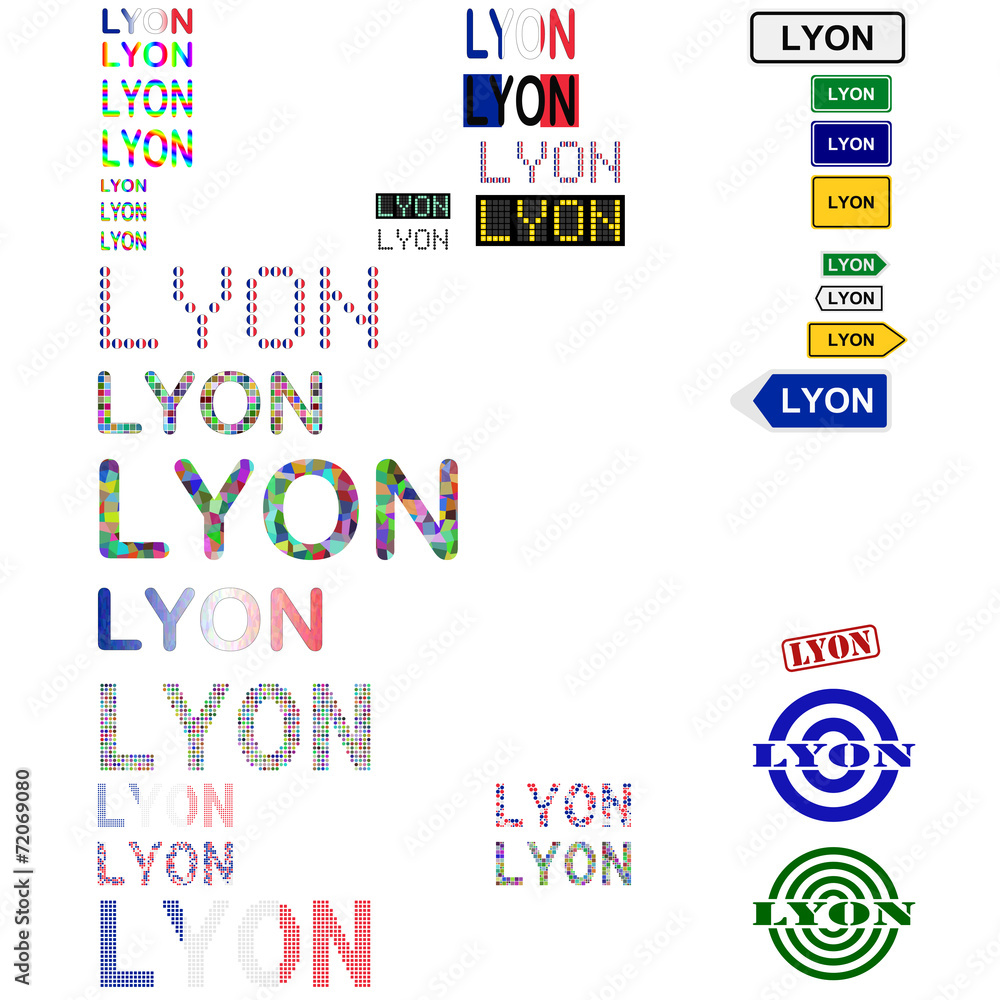 Lyon text design set