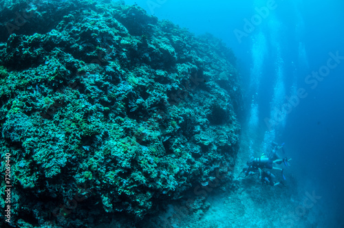 Divers meno wall  Gili Lombok Nusa Tenggara Barat underwater