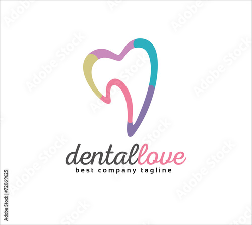 Abstract dental vector logo icon concept. Logotype template for