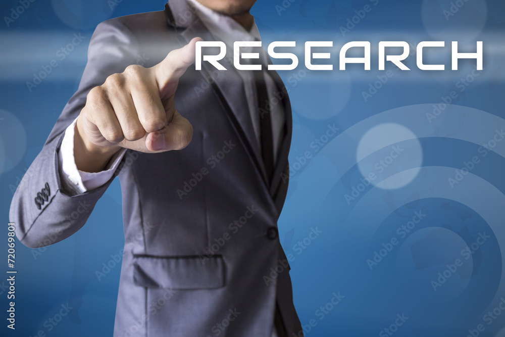 Businessman touch Research conceptual Businessman touch Research conceptual
