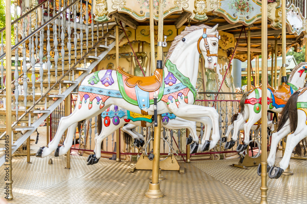 Horse on a carousel at a fair