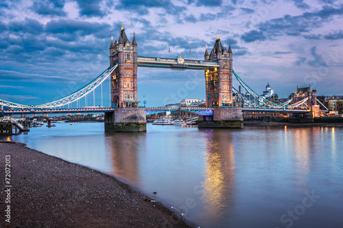 Famous Tower Bridge at Sunset  London  United Kingdom