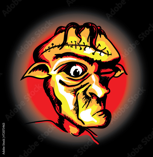 angry scary face of frankenstein