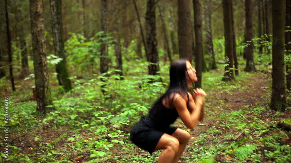 Young woman doing sports exercises. Young woman doing sports exercises.