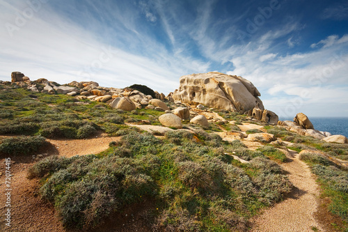 Rock formations in Capo Testa in Sardinia, Italy. photo