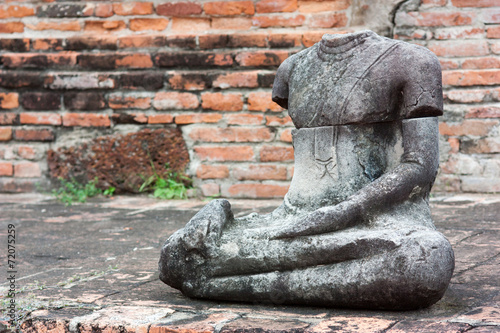 Ruins of old Buddha in Ayutthaya, Thailand