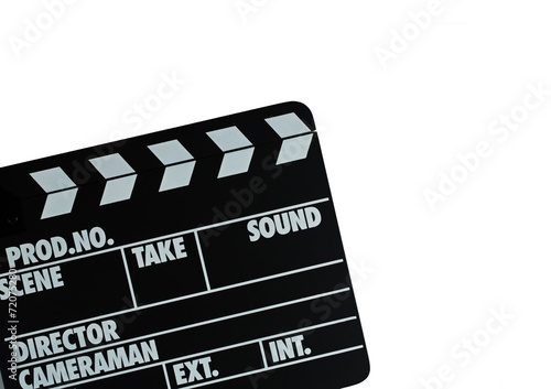 Clapper board on white background