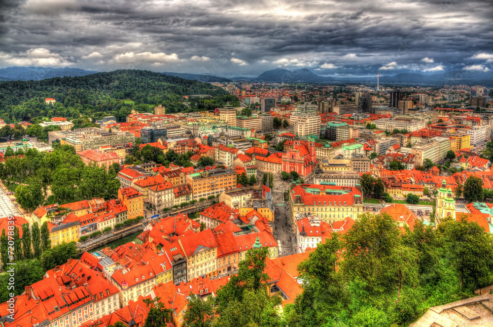 View of Ljubljana from the castle - Slovenia