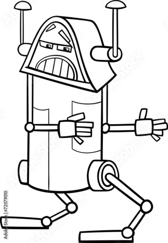 robot character cartoon coloring page