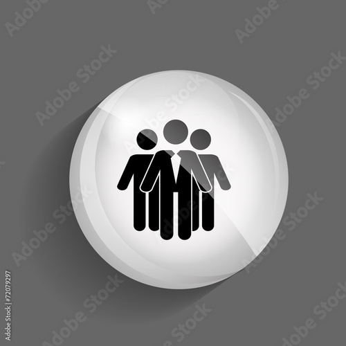 Social Network Glossy Icon Vector Illustration