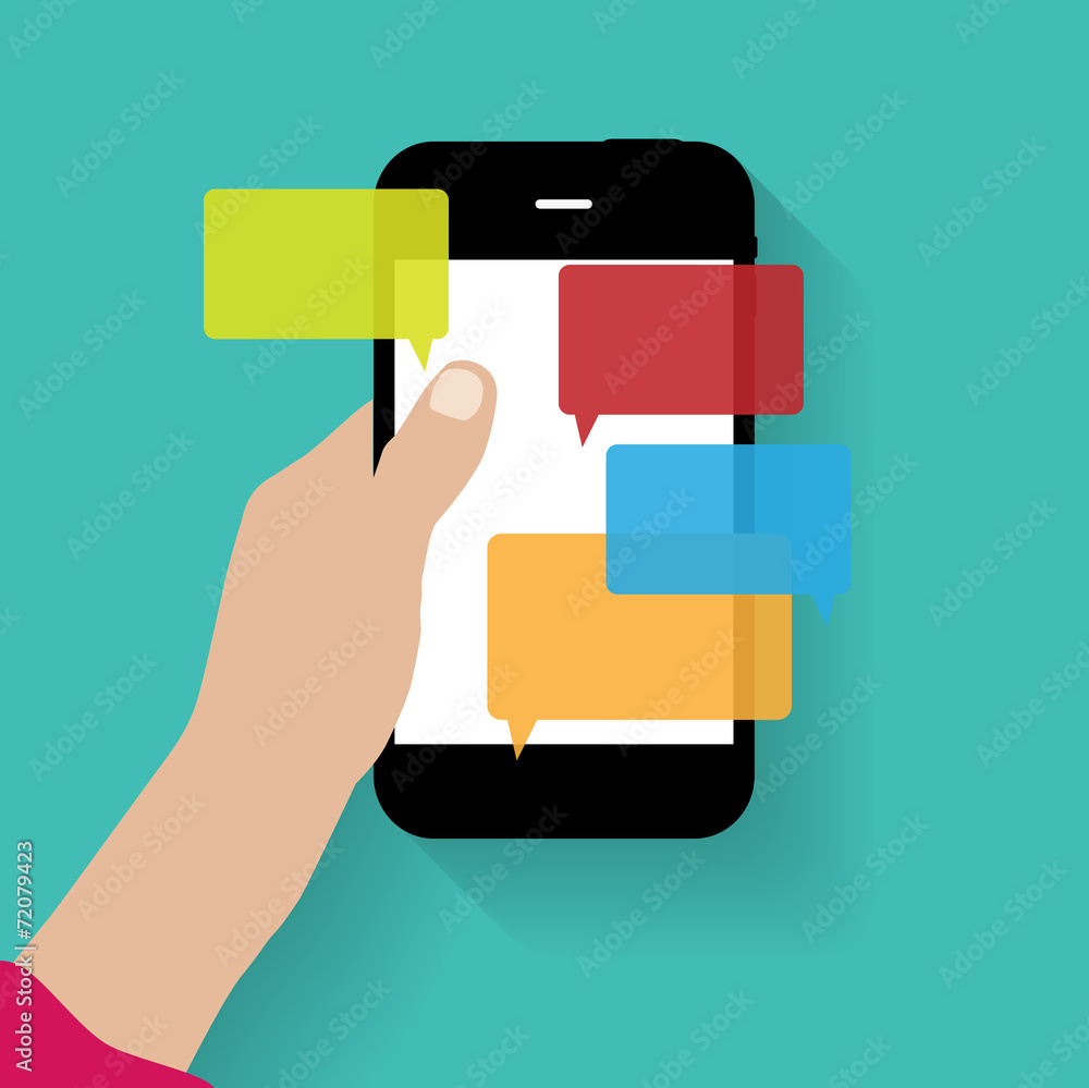 Text Messaging Flat Concept Vector Illustration Text Messaging Flat Concept Vector Illustration