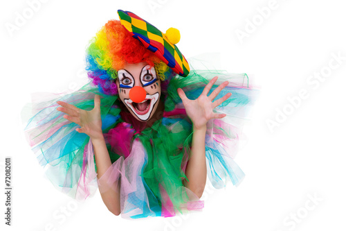 Fotografia, Obraz Girl in cap and clown