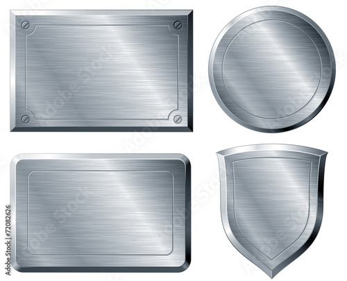 Brushed metal shapes