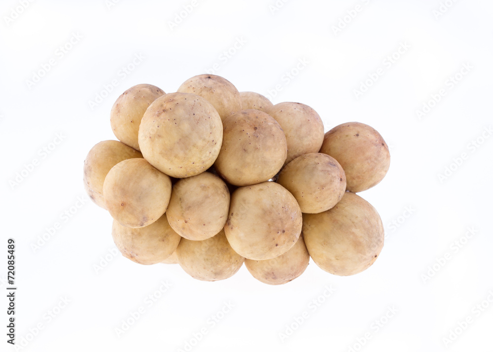 longkong tropical fruit isolated on white background