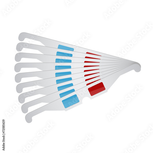 Unfolded cinema glasses in shape of fan