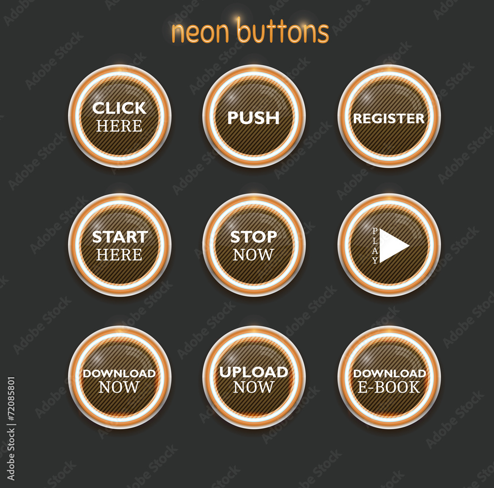Fototapeta premium neon dowload buttons