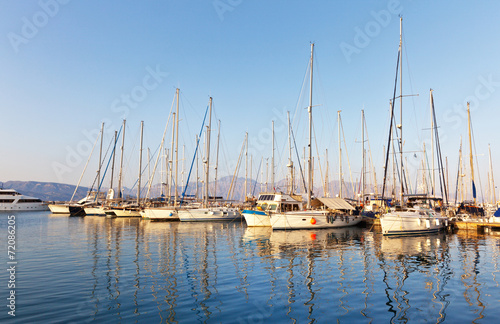 Yachts in port of Agios Nikolaos, Crete, Greece © Katvic