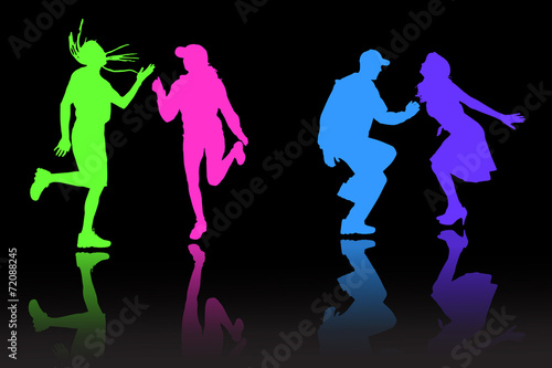 Vector silhouette of people.