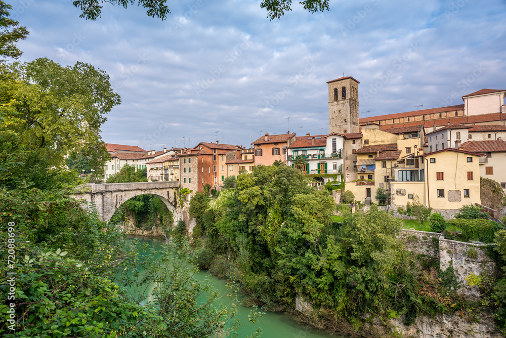 View at the Cividale del Friuli with river and bridge