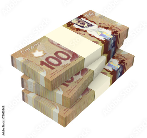 Canadian dollars money isolated on white background. 