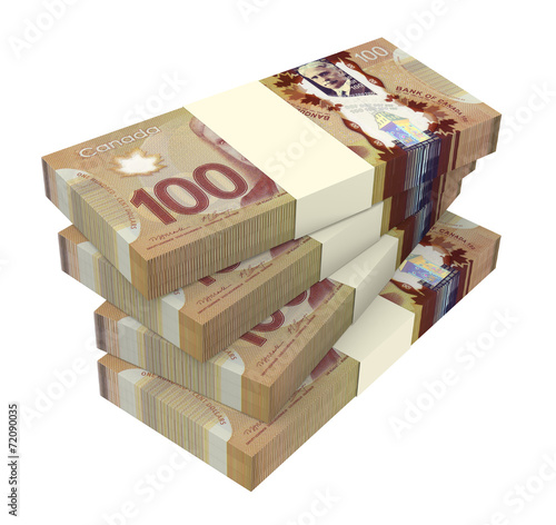 Canadian dollars money isolated on white background. 