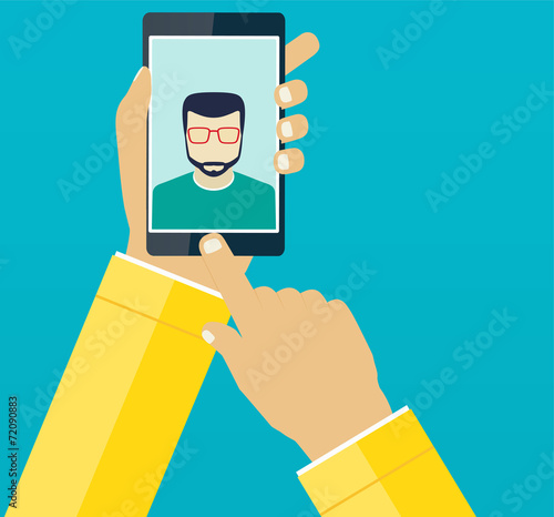 Self mans shot on the phone