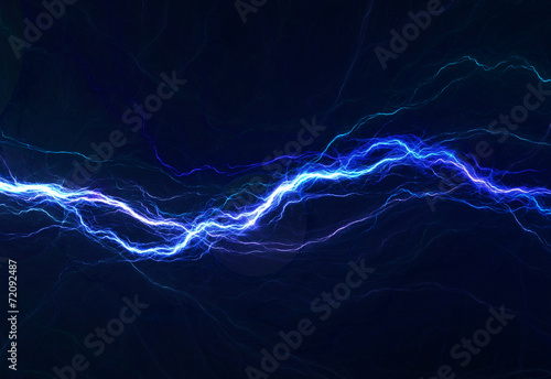 Fotografia Blue electric lighting, abstract electrical background