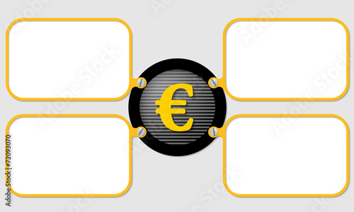 four yellow frame for text with euro symbol