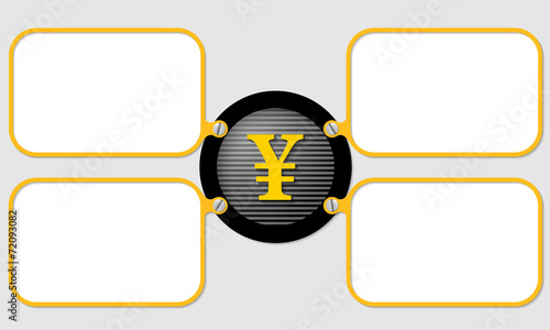 four yellow frame for text with yen symbol