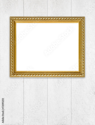 golden frame on wood wall background © geargodz