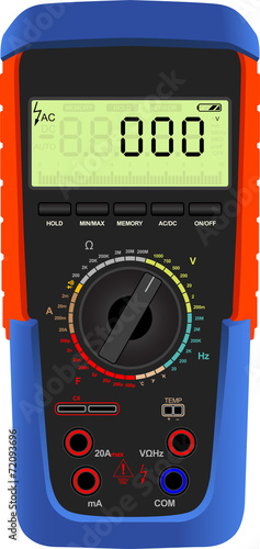 Vector illustration of a digital multimeter