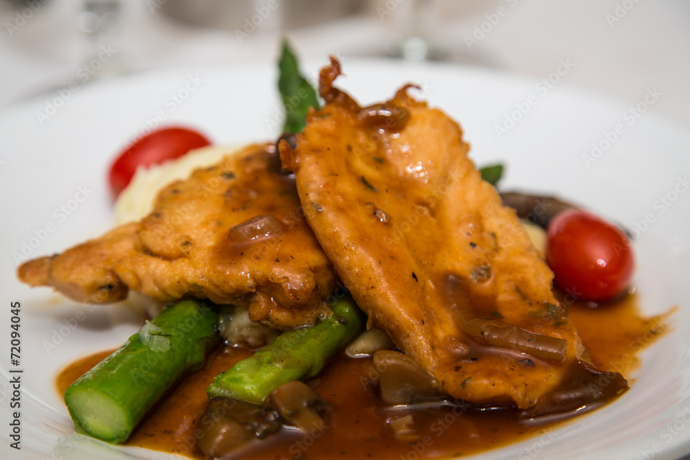 Chicken Marsala Over Asparagus Chicken Marsala Over Asparagus