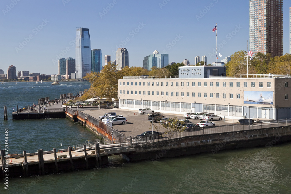 United States coast guard building and Jersey City
