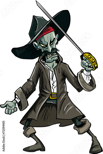 Cartoon evil zombie pirate