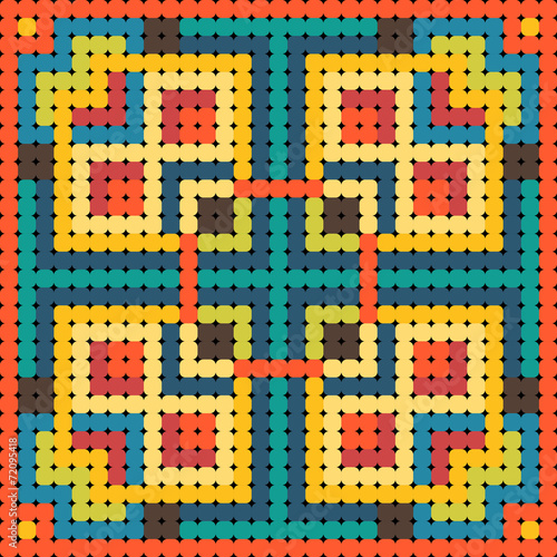 Colorful Pattern for beads with squares