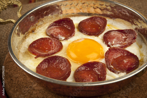 Turkish Sausage (sucuk) and egg photo