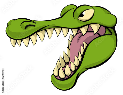 Alligator or crocodile cartoon character