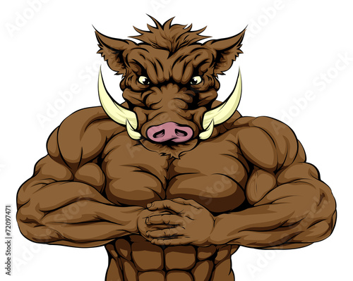 Fototapeta Strong Boar Mascot