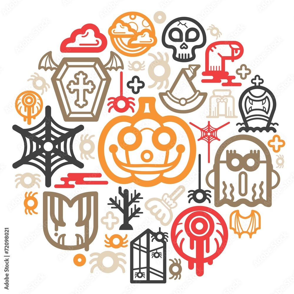 Fototapeta premium Halloween icon Color Circle