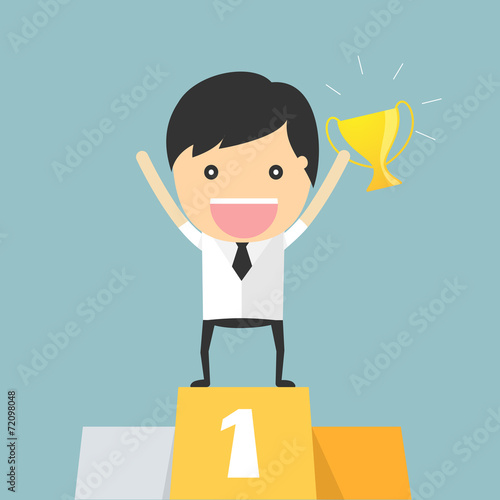 Business winner podium concept