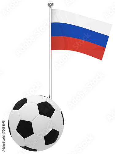 Football ball with the national flag of Russia