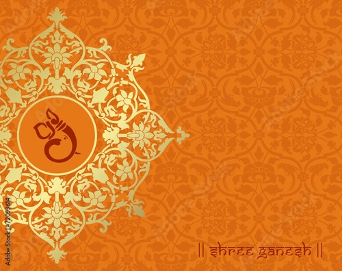 Ganesha, wedding card, royal Rajasthan, India