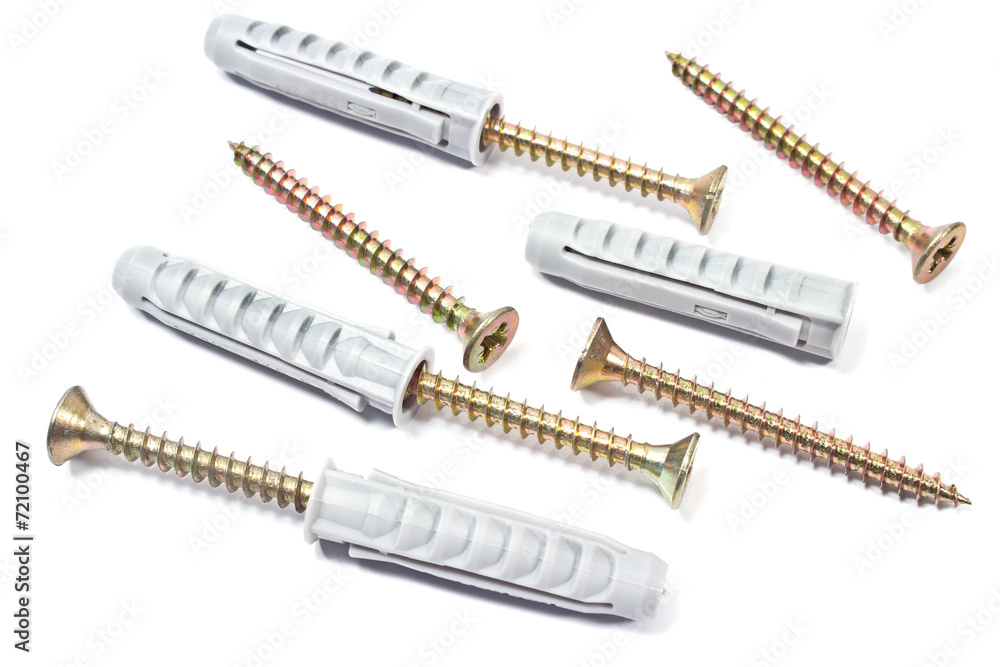 Dowel and screw on white Dowel and screw on white